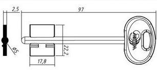 Заготовка ключа МЕТТЭМ-3 | MET3DP | 34ПЛ