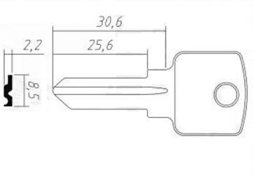 Заготовка ключа PEN-1 | H-060 | BZ1R/BZ2R | PNZ1S