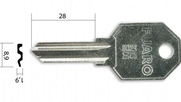 Заготовка ключа Fuaro-4 | E-370 | U-5D | UL050 | UN5D