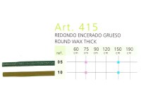 Art.415 Круглый толстый воскованый шнурок 150 см