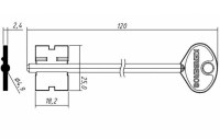 Заготовка ключа КЕРБЕРОС-4 | CER-4G | 5KRB1-OR | 2KRB4