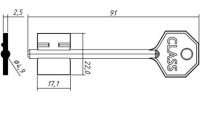 Заготовка ключа КЛАСС-2 | CLA-2G | 5CSS3-OR | 2CLA2