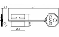 Заготовка ключа КЛАСС-3 | CLA-3G | 5EB2 | 2CLA3