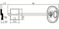 Заготовка ключа МЕТТЭМ-8 | MET8DP | 3В13ПЛ