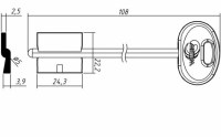 Заготовка ключа МЕТТЭМ-11 | MET11DP | 03ПЛ
