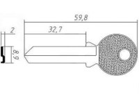 Заготовка ключа TRI-18D | F-044 | TR11R | TL11 | TRC11